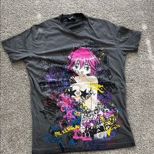 DSQUARED2 Gray and Pink Short Sleeve Tee with Graphic Design